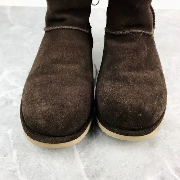 EMU Australia‎ Charlotte Size 10 Boots Brown Suede Leather Sheepskin Waterproof