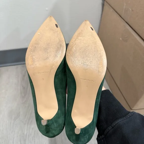Everlane Heels The Editor Kitten Heel in Green Suede