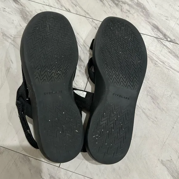 Everlane Sandals Women size 10 The ReNew Shoes Black Strappy Comfort Walking