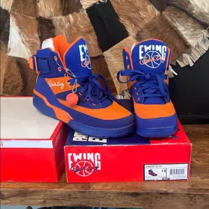 Ewing 33 Hi Blue and Orange Sneakers