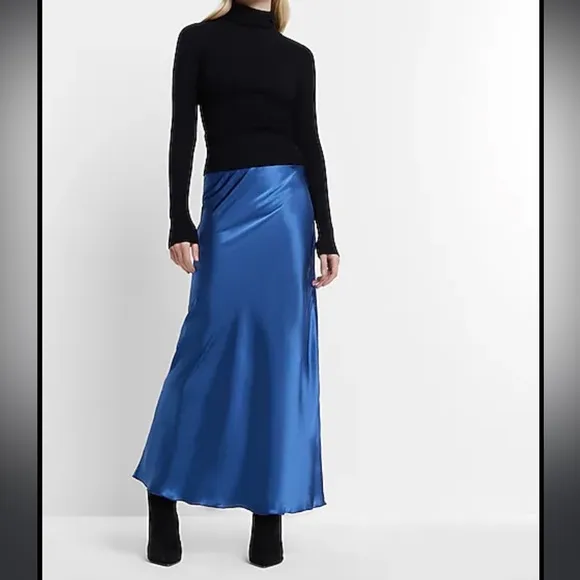 Express Satin High Waisted Maxi Skirt