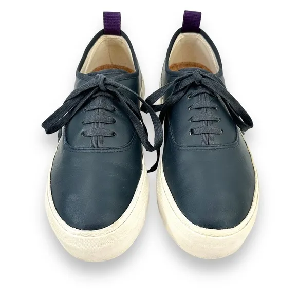 Eytys &quot;Mother&quot; Navy Blue Platform Nobuck Leather Chunky Sneakers sz 39