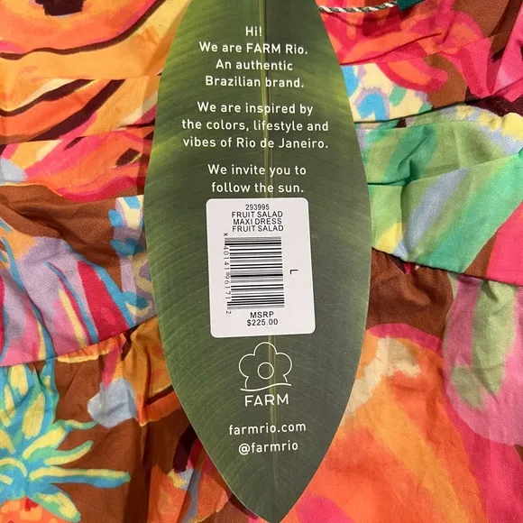 Farm Rio Fruit Salad Puff Sleeve Maxi Dress (L)