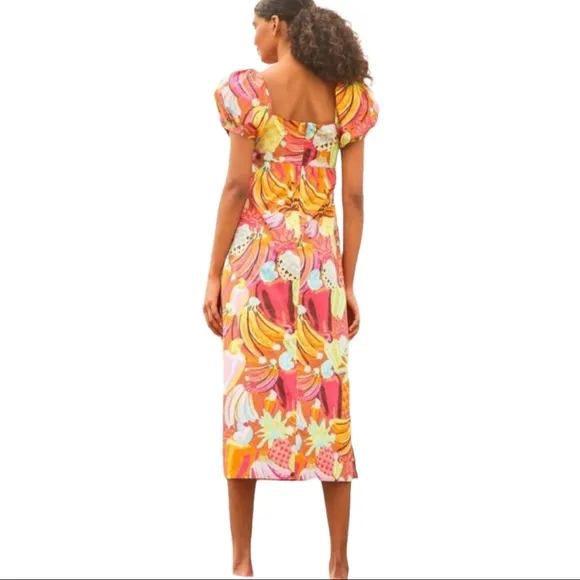 Farm Rio Fruit Salad Puff Sleeve Maxi Dress (L)
