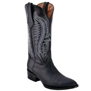 FERRINI BLACK TEJU LIZARD &amp; LEATHER UPPER RND TOE COWBOY BOOTS 1361104 Mens 12 D