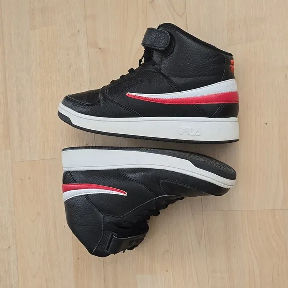 FILA A-HIGH LACE-UP TRAINER SPORT SNEAKERS MEN SHOES BLACK/RED/WHITE SIZE 11