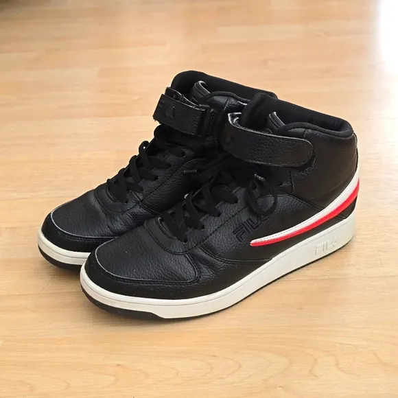 FILA A-HIGH LACE-UP TRAINER SPORT SNEAKERS MEN SHOES BLACK/RED/WHITE SIZE 11
