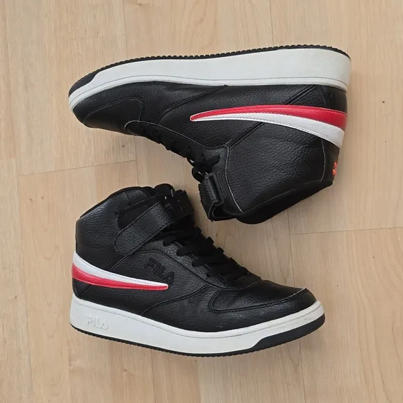 FILA A-HIGH LACE-UP TRAINER SPORT SNEAKERS MEN SHOES BLACK/RED/WHITE SIZE 11