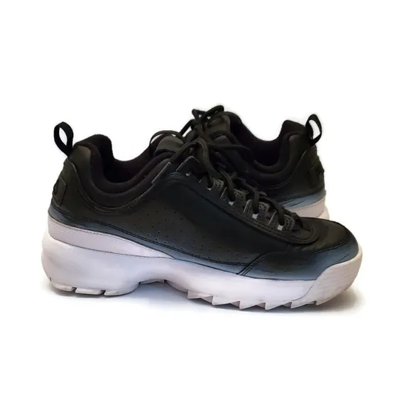 Fila Disrupter 2 Brights Chunky Sneaker Fade Black White Size 6.5