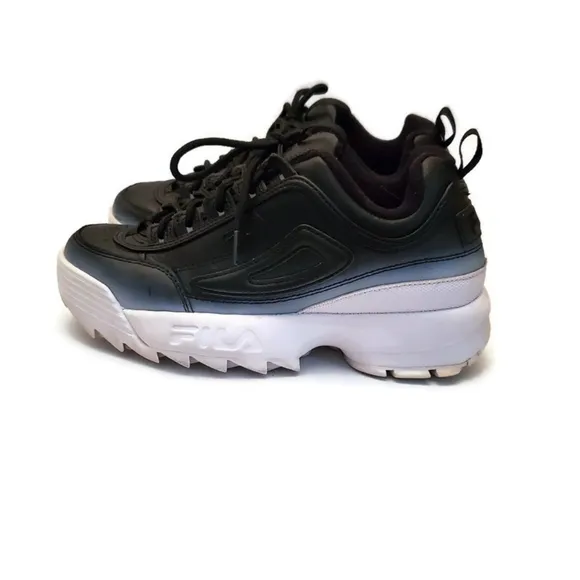 Fila Disrupter 2 Brights Chunky Sneaker Fade Black White Size 6.5