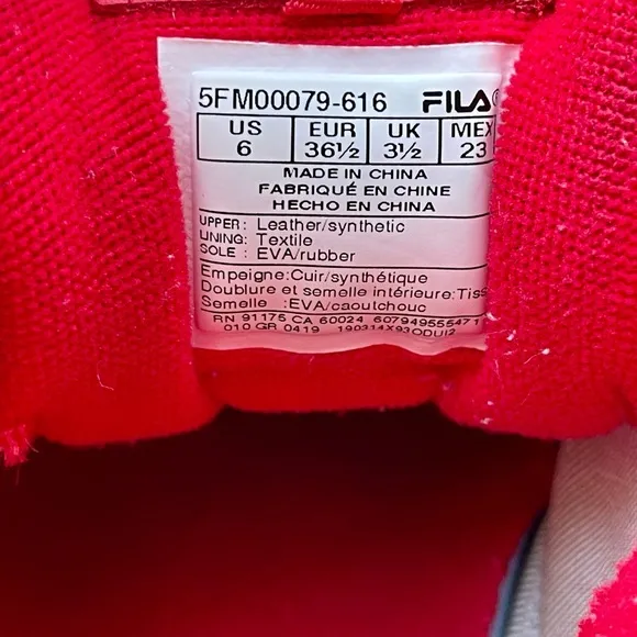 Fila Disruptor II Sneakers Red Y2K