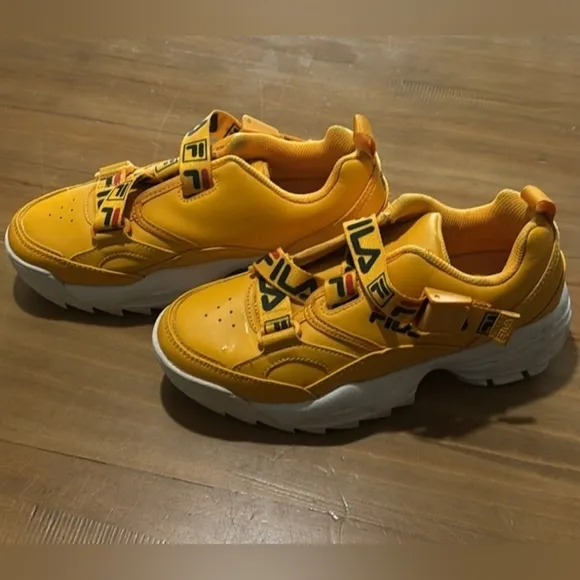 Fila Fast Charge Yellow Sneakers Chunky Disrupter Sole Size 7.5
