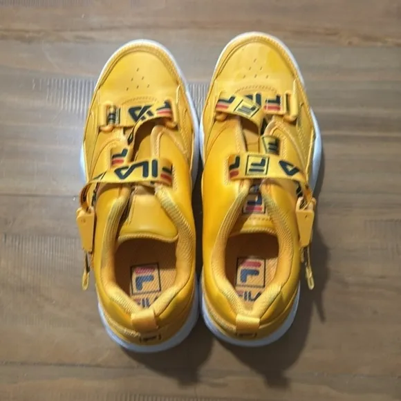 Fila Fast Charge Yellow Sneakers Chunky Disrupter Sole Size 7.5