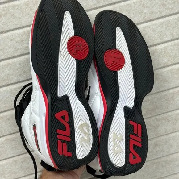 Fila High-Top Eight-Five-Viz Lace Up Basketball Sneakers White/Red/Black 10.5