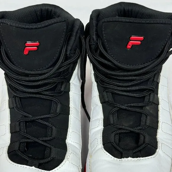 Fila High-Top Eight-Five-Viz Lace Up Basketball Sneakers White/Red/Black 10.5