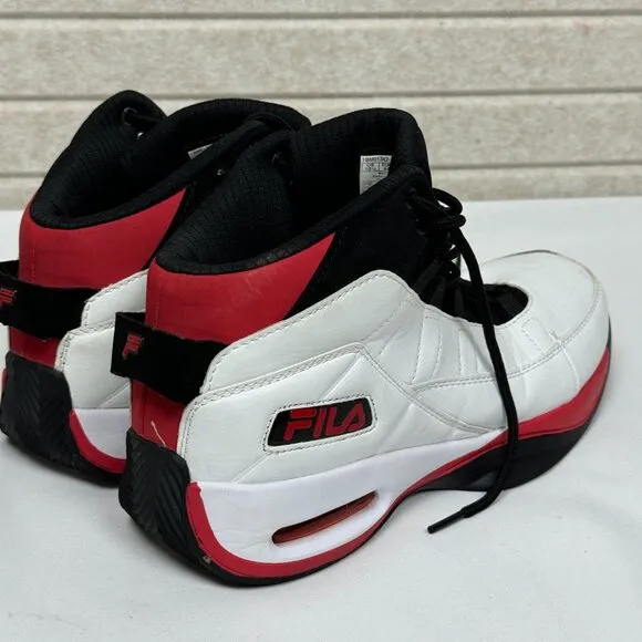 Fila High-Top Eight-Five-Viz Lace Up Basketball Sneakers White/Red/Black 10.5