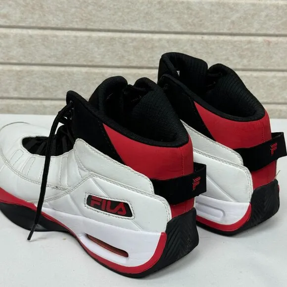 Fila High-Top Eight-Five-Viz Lace Up Basketball Sneakers White/Red/Black 10.5