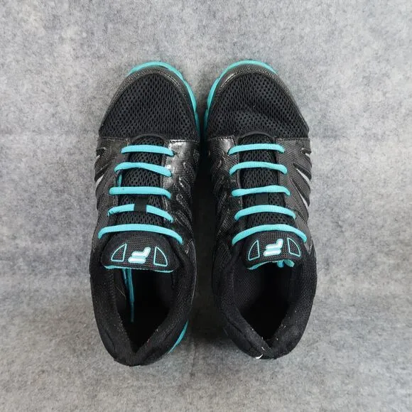 Fila Shoes Womens 10 Athletic Trainers Running Foam Cool Max Black Blue Comfort