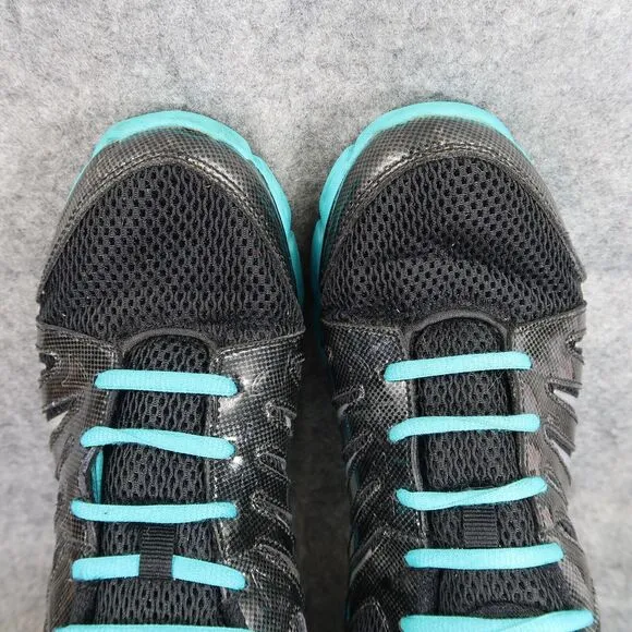 Fila Shoes Womens 10 Athletic Trainers Running Foam Cool Max Black Blue Comfort