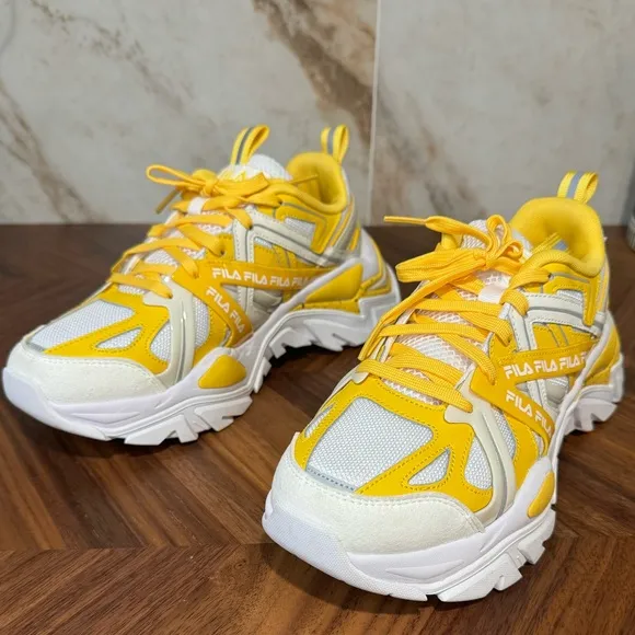 FILA Yellow Chunky Sneakers - Size 10 | Like New | Bold Street Style