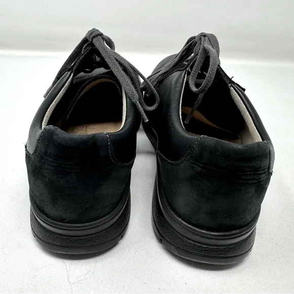 Finn Comfort Black Lace Up Loafer Shoes Woman Sz 38
