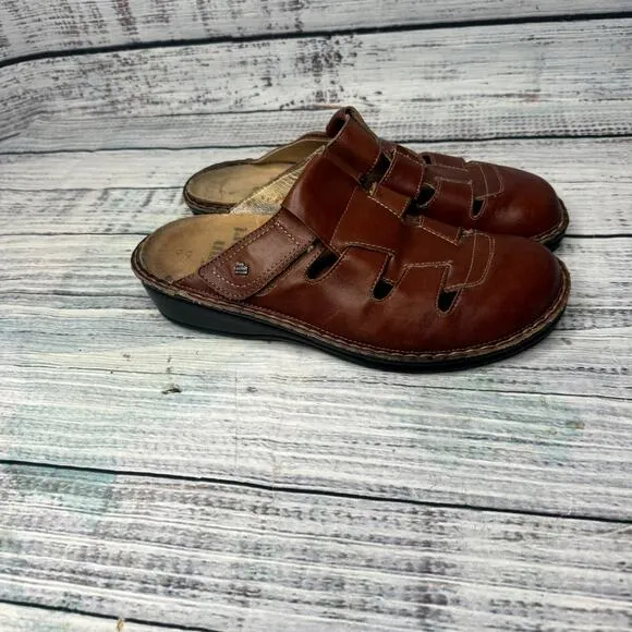 Finn Comfort Brown Leather Slip On Comfort Shoes Woman's 41 US 11