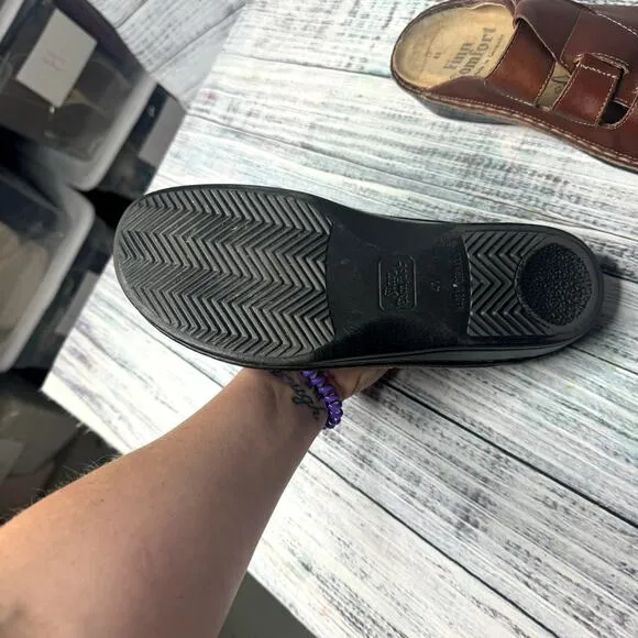 Finn Comfort Brown Leather Slip On Comfort Shoes Woman's 41 US 11