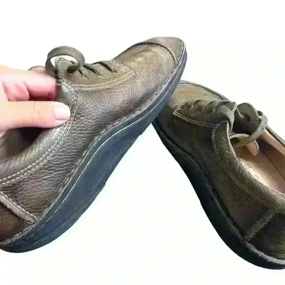 Finn Comfort Leather Oxford Comfort Shoes Mens 45 Brown Leather Casual Minimal