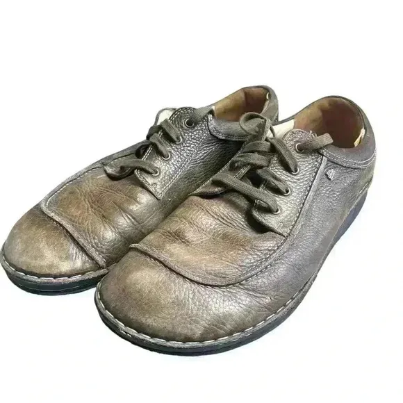 Finn Comfort Leather Oxford Comfort Shoes Mens 45 Brown Leather Casual Minimal