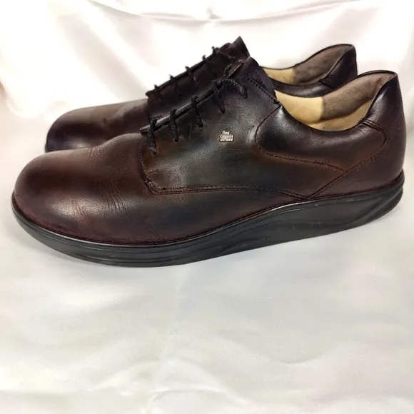 Finn Comfort Men’s Espresso Leather Lace Up Sneaker Comfort Shoes Size 12W