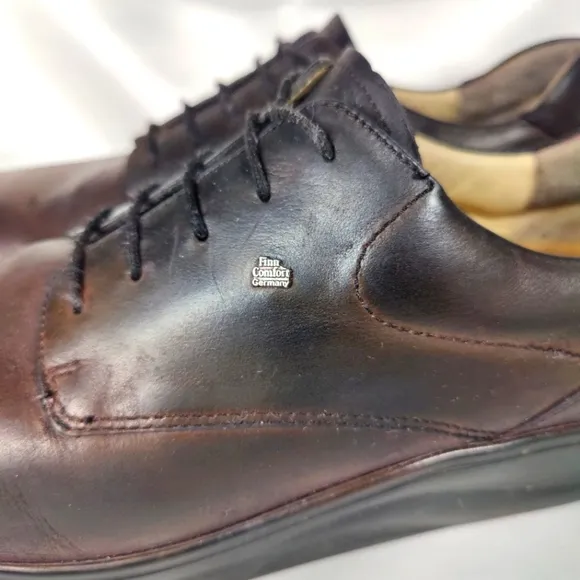 Finn Comfort Men’s Espresso Leather Lace Up Sneaker Comfort Shoes Size 12W