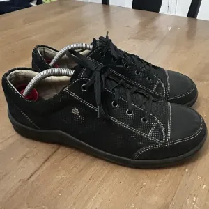 finn comfort soho womens 9 shoes black leather comfort walking sneakers Metallic