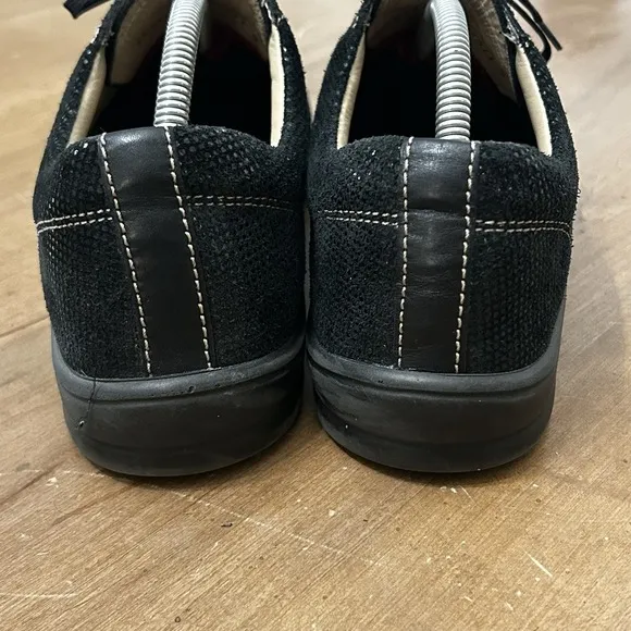finn comfort soho womens 9 shoes black leather comfort walking sneakers Metallic