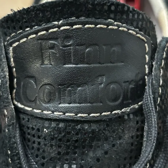 finn comfort soho womens 9 shoes black leather comfort walking sneakers Metallic