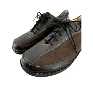 Finn Comfort Walking Shoes Oxfords Brown Leather Suede Lace Up Unisex 41 Men 8.5