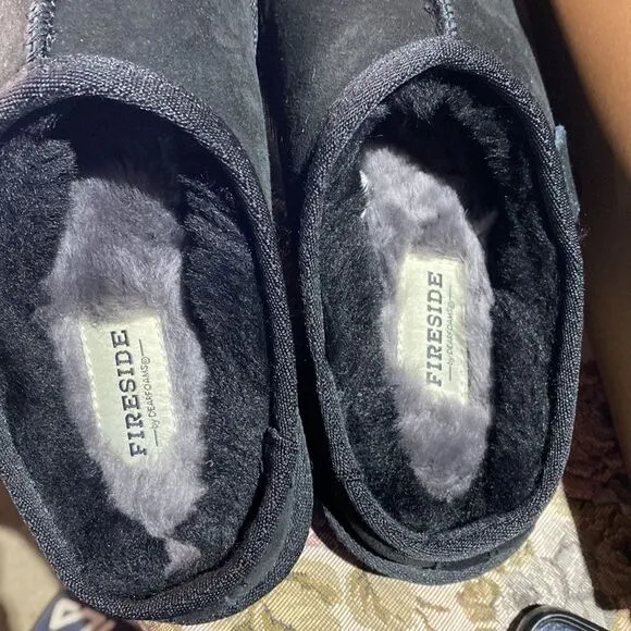 Fireside by Dearfoams Men's Grafton Shearling Indoor/Outdoor Clog Slipper size 8