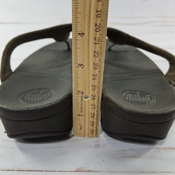 Fitflop Pietra Womens Size 9 Brown Bronze Rhinestone Comfort Strap Sandals Shoes