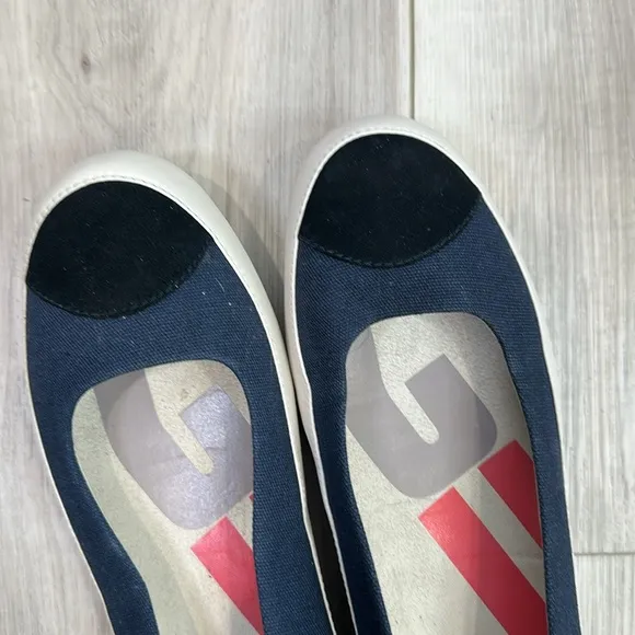 Fitflop super navy canvas ballet comfort shoes size 7.5