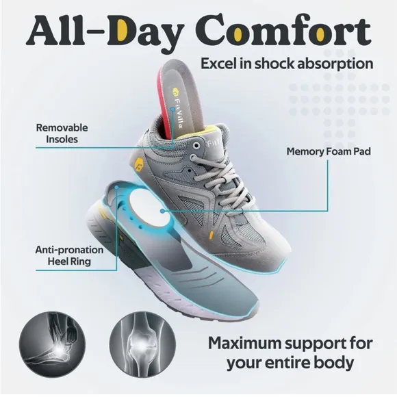 FitVille Grey Extra Wide width High-top Basketball Sneakers W Ankle Support‎
