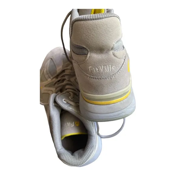 FitVille Grey Extra Wide width High-top Basketball Sneakers W Ankle Support‎