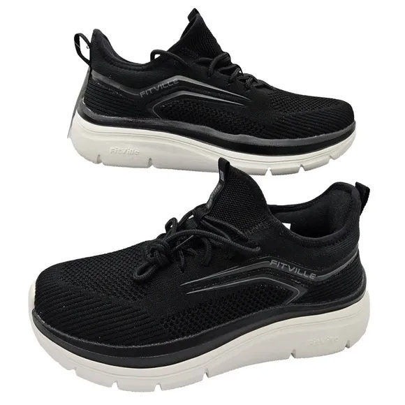 FitVille Men Walking Shoes Max Cushioning Lightweight Casual Sneakers Size 8 M