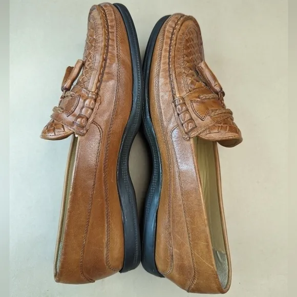 Florsheim &quot;Amazonas&quot; Comfort Plus Tasseled Men’s Woven walnut brown Loafers Shoe