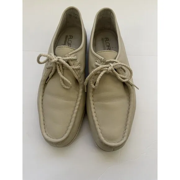 Florsheim Mens Bone Off White Lace Oxford Shoes, size 8.5M‎