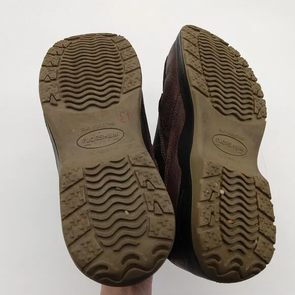 Florsheim Mens Leather Steel Toe Work Shoes Size 7.5 EEE Lace Up Brown