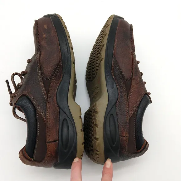 Florsheim Mens Leather Steel Toe Work Shoes Size 7.5 EEE Lace Up Brown