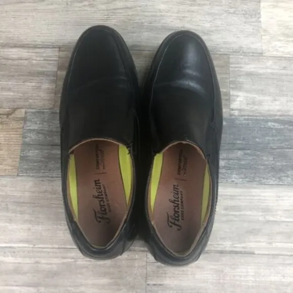 Florsheim Midtown Moc Men's Black Sz 7 D Slip On Comfort Leather Shoes 12137-001