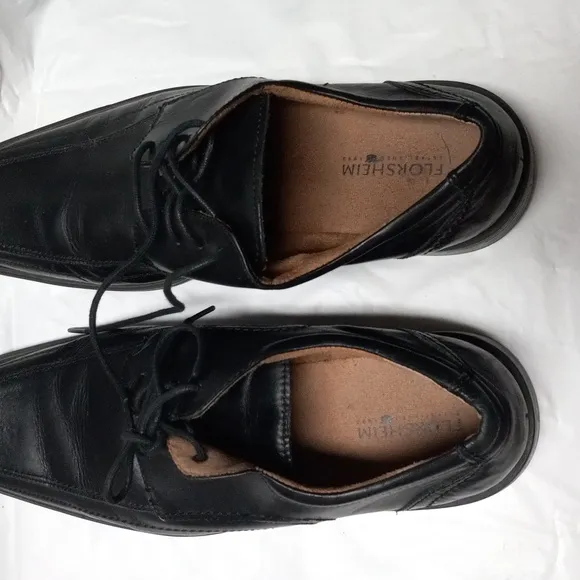 Florsheim Shoes Mens 11 Casual Oxfords Black Leather Derby Comfort
