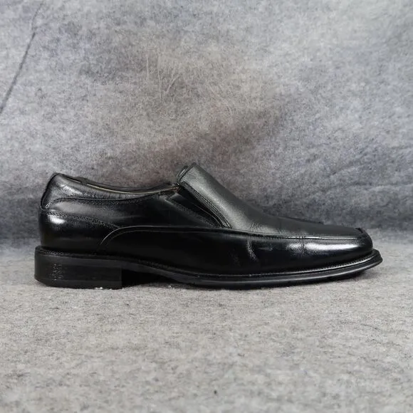 Florsheim Shoes Mens 8.5 Loafer Slip On Classic Black Leather Square Toe Comfort