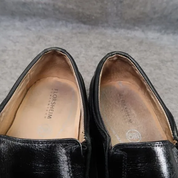 Florsheim Shoes Mens 8.5 Loafer Slip On Classic Black Leather Square Toe Comfort