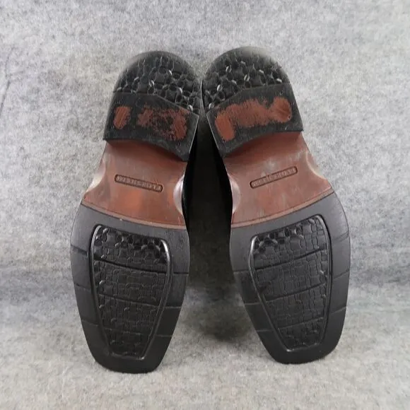 Florsheim Shoes Mens 8.5 Loafer Slip On Classic Black Leather Square Toe Comfort